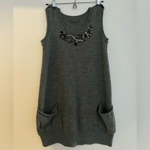 Marisfrolg Grey Wool Tank Top Sweater Dress